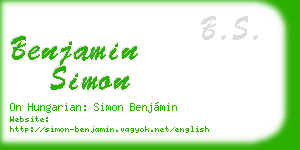 benjamin simon business card
